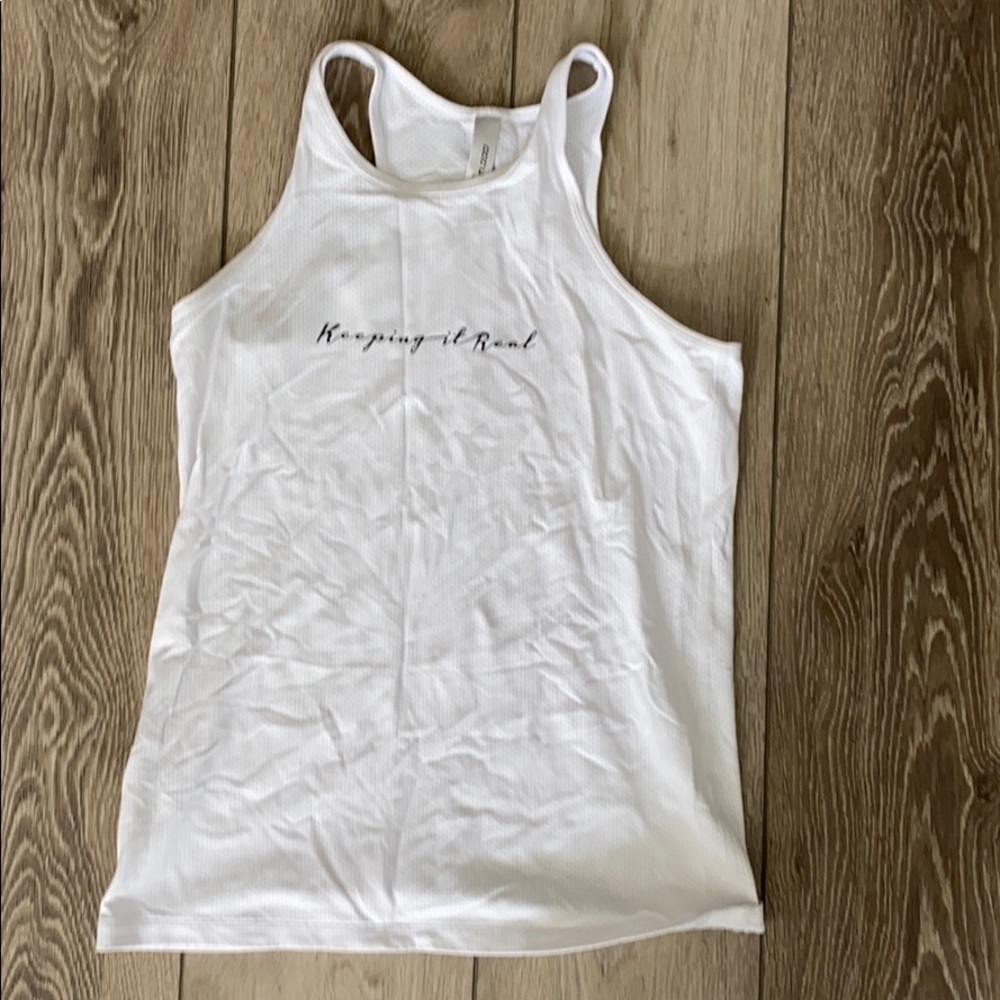 LORNA JANE “keeping it real” Mesh Tank Top